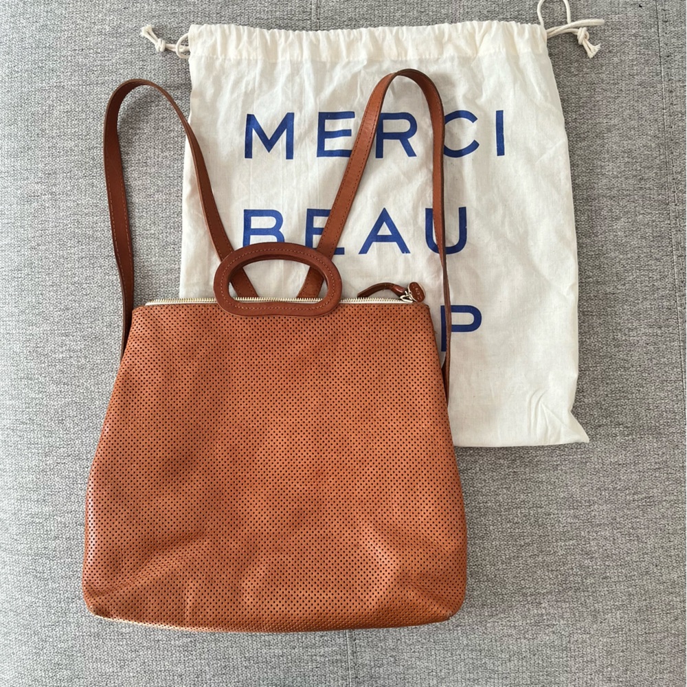 Clare V Marcelle Backpack in Cuoio Perf